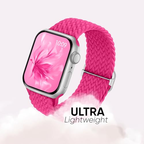 Knossen 6 Pack Braided Stretchy Bands Compatible with Apple Watch Band 38mm 40mm 41mm 42mm 44mm 45mm 46mm 49mm Women Men, Adjustable Nylon Solo Loop Elastic Straps for iWatch Series 11 10 9 8 7 6 5 4 SE Ultra - Image 4