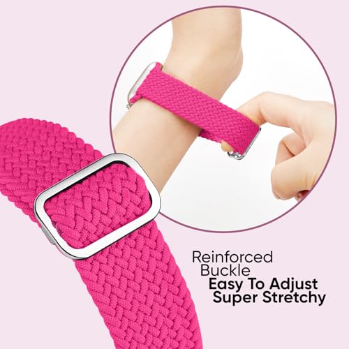 Knossen 6 Pack Braided Stretchy Bands Compatible with Apple Watch Band 38mm 40mm 41mm 42mm 44mm 45mm 46mm 49mm Women Men, Adjustable Nylon Solo Loop Elastic Straps for iWatch Series 11 10 9 8 7 6 5 4 SE Ultra - Image 5