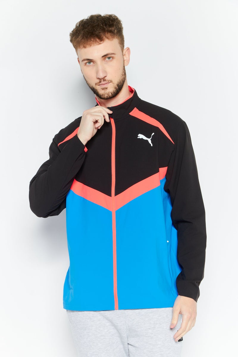 PUMA جاكيت واقي من الرياح بأكمام طويلة للرجال، أسود - Image 1