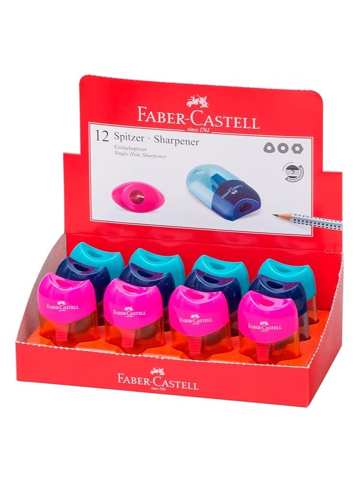 FABER-CASTELL Faber-Castell Apple Sharpener Classic 12pc Assorted Colours For all popular pencil and colour pencil shapes 183515  - Image 2