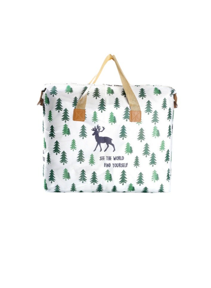 Waterproof Oversized Blanket Storage Bag with Printed Design for Clothes