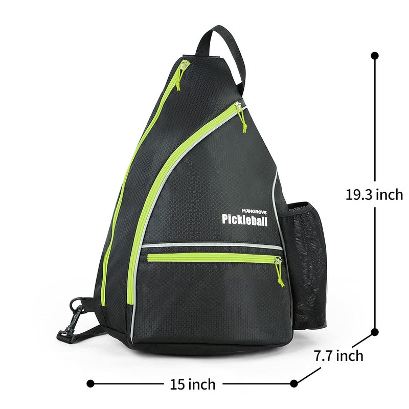 Mangrove Pickleball Bag, Men's & Women's Backpack, Adjustable Sling Bag with Fence Hook/Upgraded Capacity/Safety Pocket/Water Bottle Holder - 2020 Design Pickle Ball Paddle Bag (Green) - Image 2