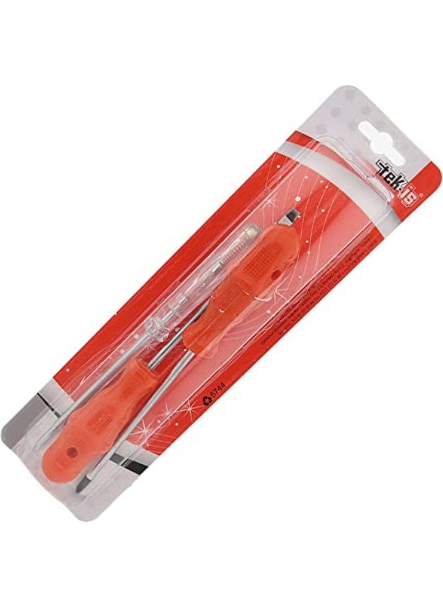 Tek-İş - Screwdriver Set of 3 Pcs 3 Pcs No:4 Phillips Screwdriver Flat Screwdriver Test Pen - Image 1