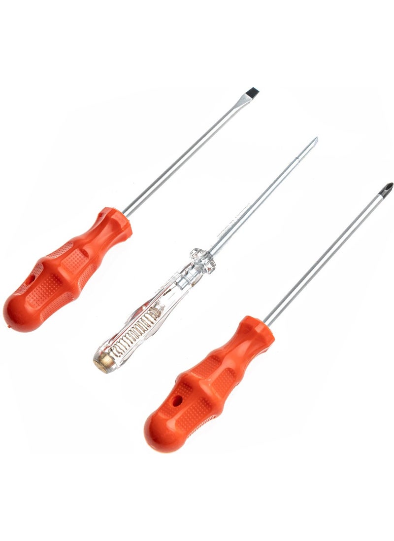 Tek-İş - Screwdriver Set of 3 Pcs 3 Pcs No:4 Phillips Screwdriver Flat Screwdriver Test Pen - Image 1