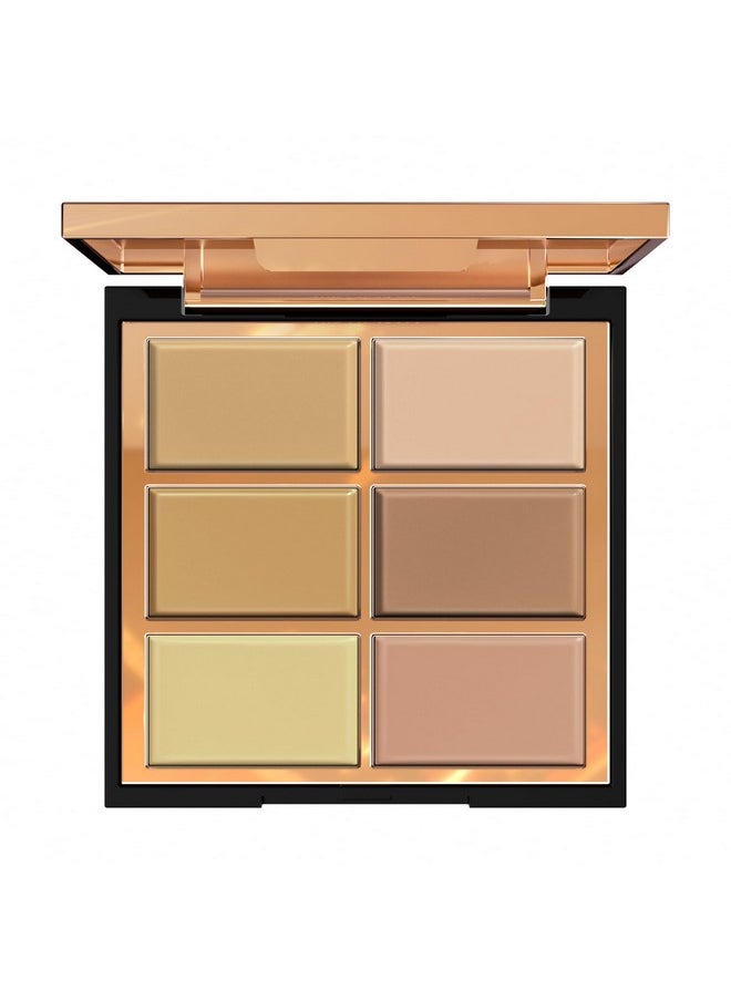 FV - 6 Colors Cream Concealer Palette Full Coverage & Long Lasting Colors Corrector Palette For Dark Circles Redness Acne With Natural Finish Cream Foundation Palette 01 Light Shade - Image 1