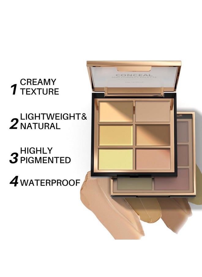 FV - 6 Colors Cream Concealer Palette Full Coverage & Long Lasting Colors Corrector Palette For Dark Circles Redness Acne With Natural Finish Cream Foundation Palette 01 Light Shade - Image 1