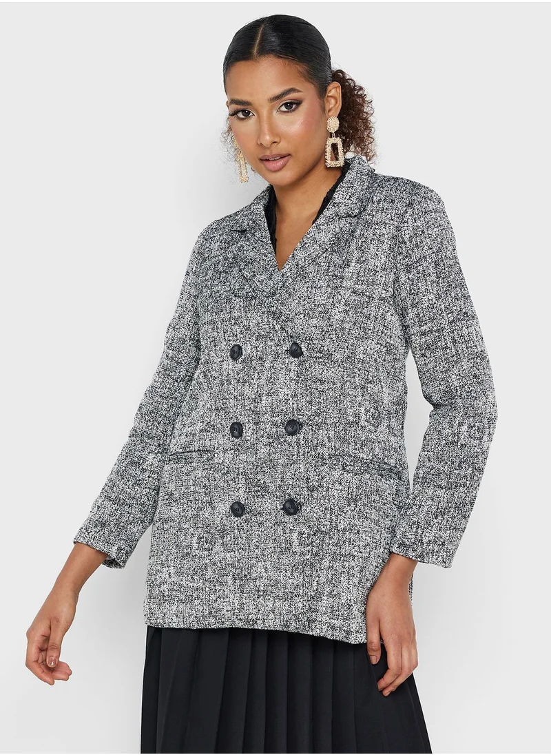 Montania Button Detail Knitted Blazer