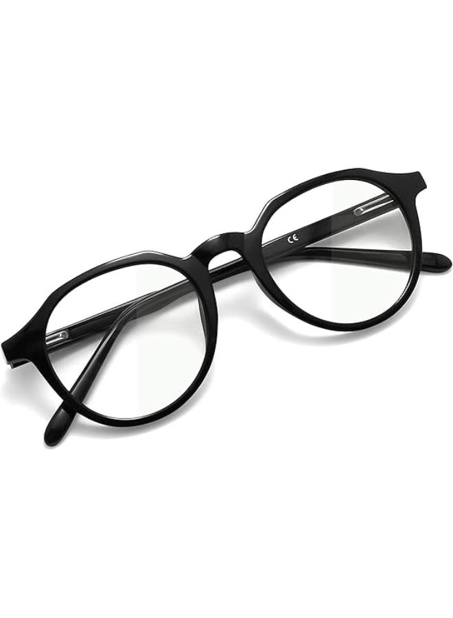 Joopin Blue Light Glasses for Men Women, Round Clear Lens Blue Light Blocking Glasses Anti Eye Strain Computer Gaming TV - Image 1