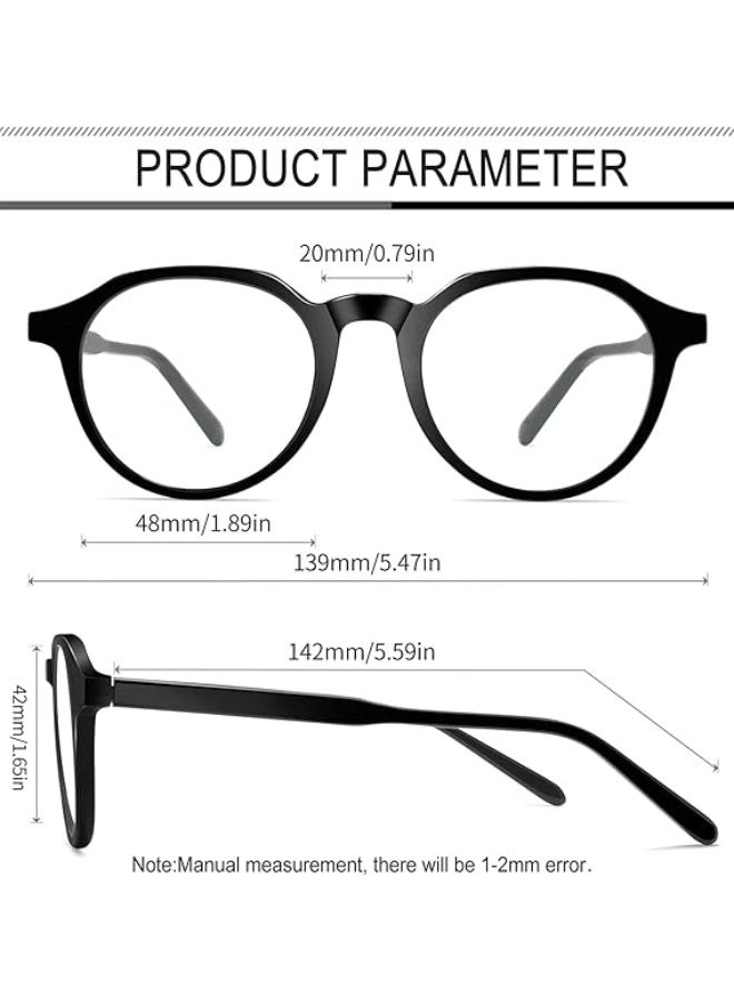 Joopin Blue Light Glasses for Men Women, Round Clear Lens Blue Light Blocking Glasses Anti Eye Strain Computer Gaming TV - Image 4