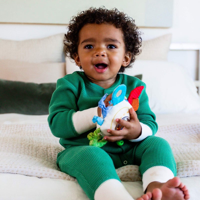 HABA Teether Cuddly Rainbow Round - Soft Activity Toy with Rattling & Teething Elements,Multicolored - Image 5