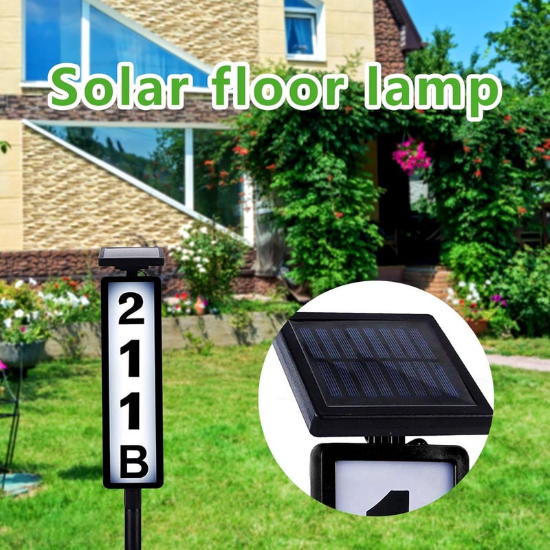klarako House Numbers Solar Address Plaques Sign Driveway Marker Street Sign Lighted House Numbers Address Lights Sign Solar Powered LED Letters for Yard Street Door Outdoor Decor - Image 2