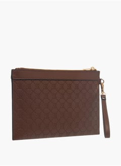 ELLE Womens Monogram Embossed Wallet With Detachable Wristlet Strap And Zip Closure  - Image 2