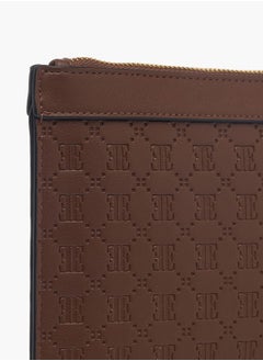 ELLE Womens Monogram Embossed Wallet With Detachable Wristlet Strap And Zip Closure  - Image 4
