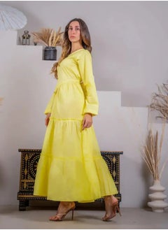 Sunlit Splendor: Radiant Yellow Tiered Frill Maxi Dress