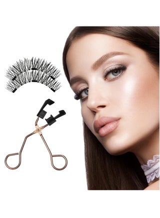 Dual Magnetic Eyelashes without Eyeliner or Glue Needed, Reusable False Lashes Natural Look 3D Effect Waterproof Fake Eyelash Set with Applicator, Easy to Wear ,8Pairs - view 5