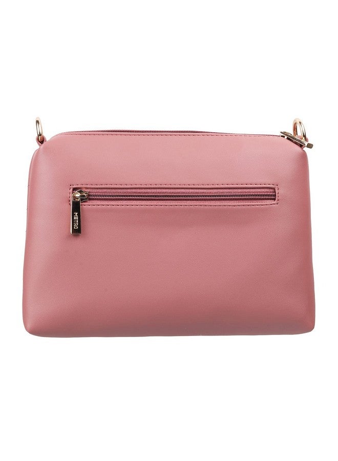 Metro Women Peach Zip Top Sling Bag (66-7352) - Image 3