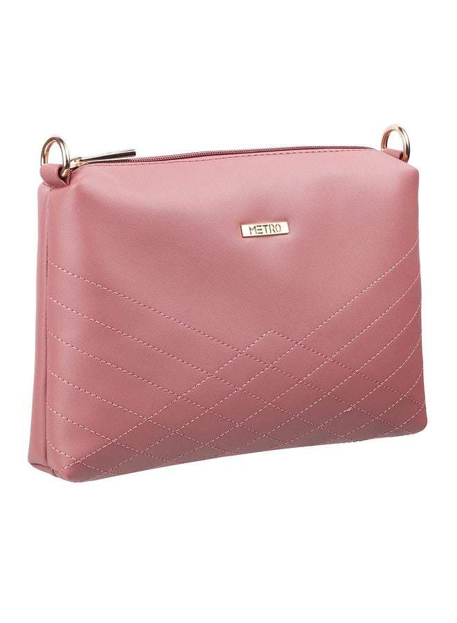 Metro Women Peach Zip Top Sling Bag (66-7352) - Image 5