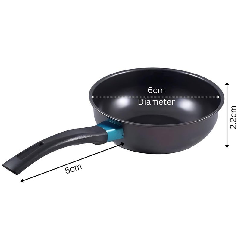 DecorTwist Aluminium Mini Saucepan NonStick Milk Pan with Handle Heating Milk Butter Coffee Tea Oil Induction Gas Compatible Durable FoodGrade Cookware 6x6x28cm 217g Black - Image 2