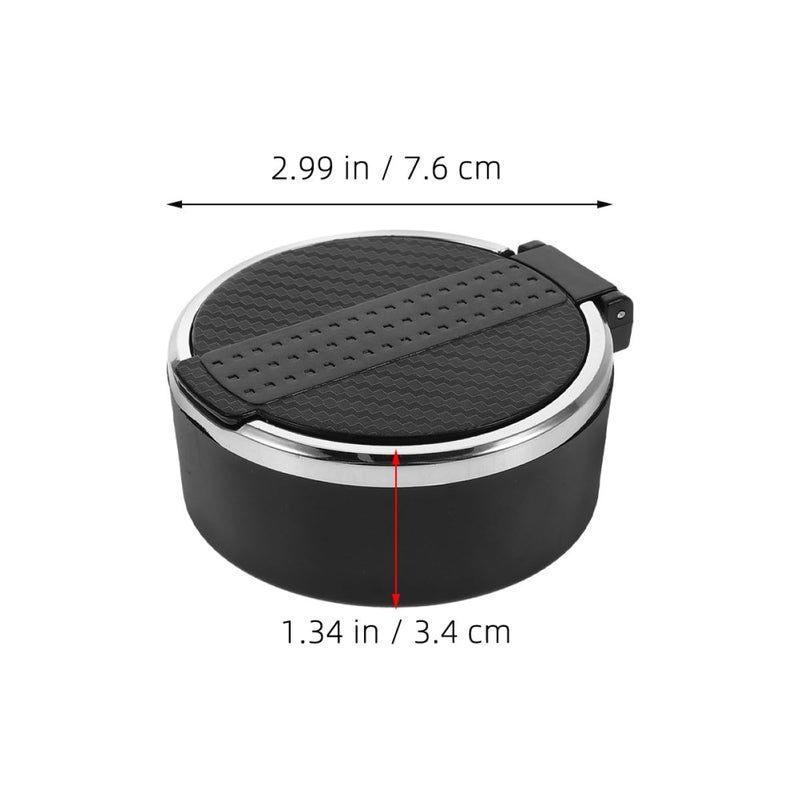 2Pcs Smokeless Car Ashtray With Lid Portable Windproof Cup Holder Trash Can For Travel - Image 3