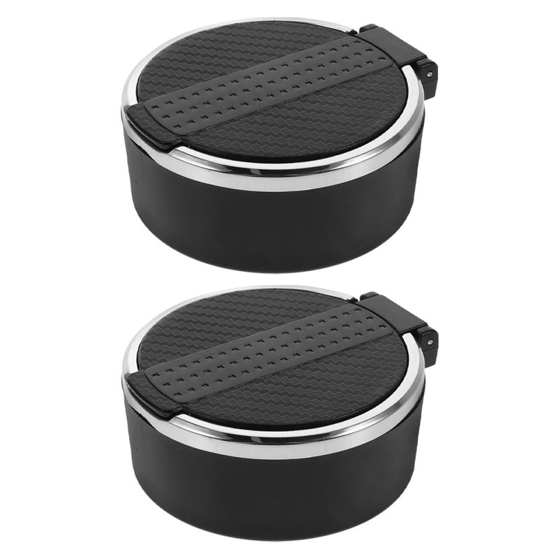 2Pcs Smokeless Car Ashtray With Lid Portable Windproof Cup Holder Trash Can For Travel - Image 2
