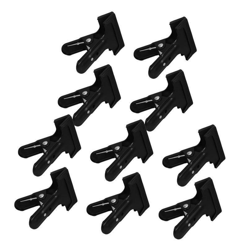 10 Pcs Heavy Duty Metal Spring Clips For Backdrop Stand Quick Clamp Fasteners With Tips For PVC Background Cloth Easy One Handed Setup For Photography Video Grey - Image 2