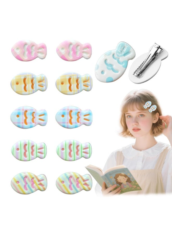 Relex 12 Pcs of Small Fish Hair Clips, Colorful Fish Pattern, Decorative Ocean Theme Hair Clips, Cute and Fun Mini Hair Accessories, Suitable for Women and Girls - Image 1