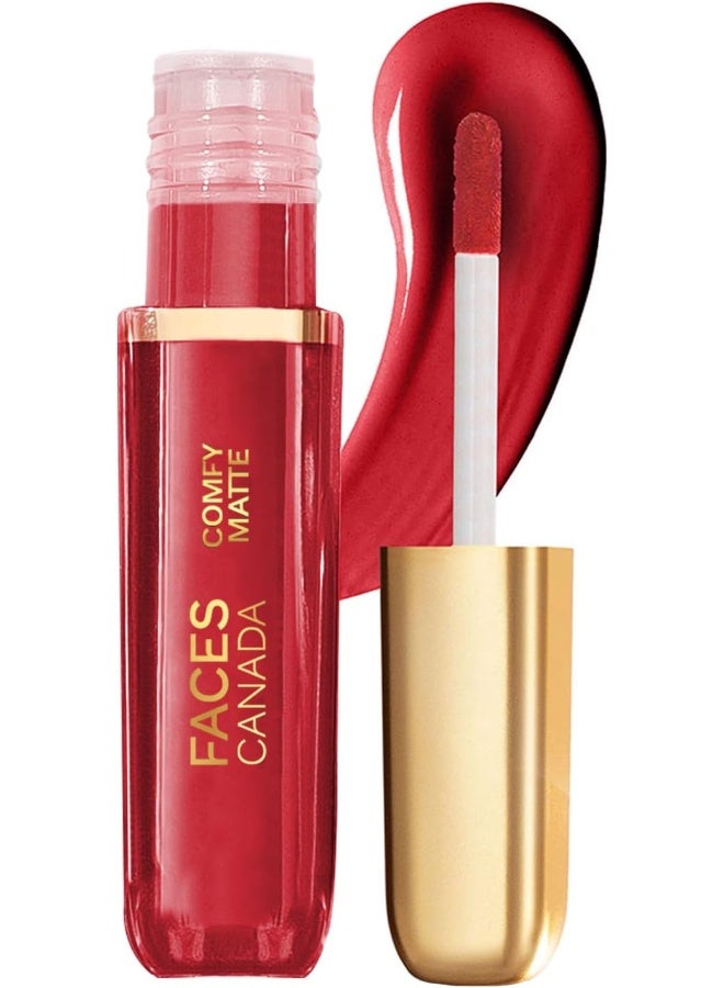 Facescanada لون شفاه مطفي مريح 10 ساعات ثبات مع زيت اللوز المريح على طريقي 01 3 مل - Image 1