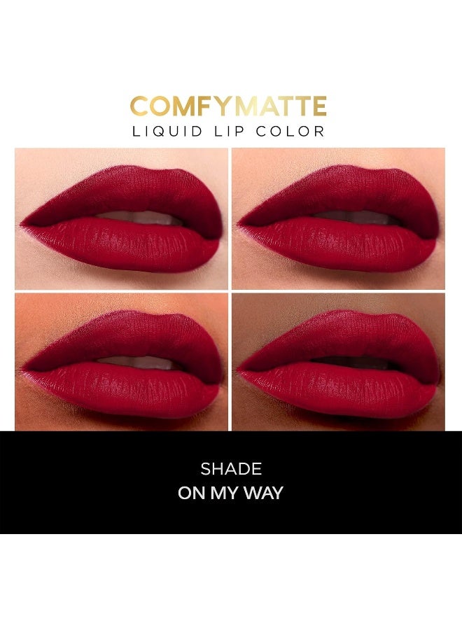 Facescanada لون شفاه مطفي مريح 10 ساعات ثبات مع زيت اللوز المريح على طريقي 01 3 مل - Image 2