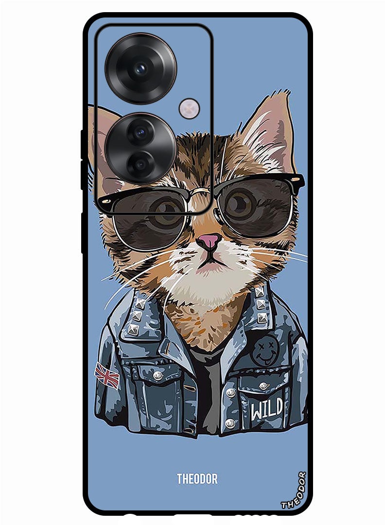 Theodor Protective Case Anti Scratch Shock Proof Bumper Cover For Oppo Reno 11F Swag Cat - Image 1