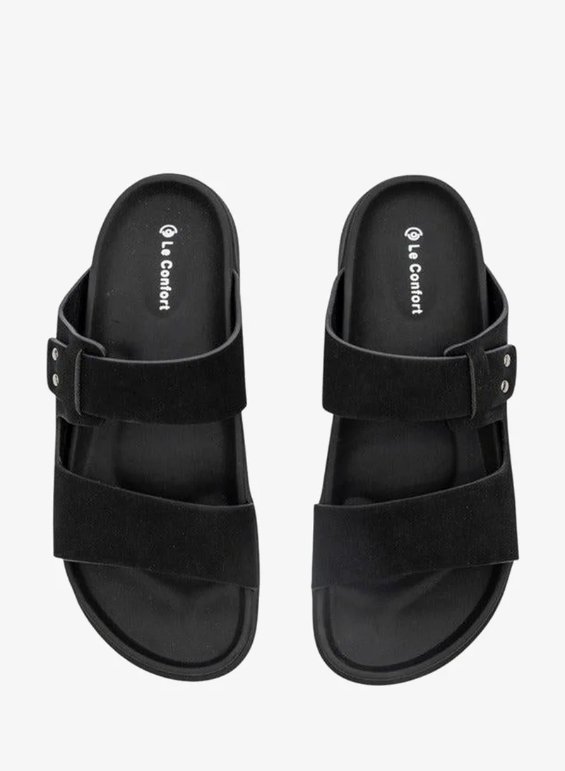 لو كونفورت صنادل رجالي سهلة الارتداء سادة