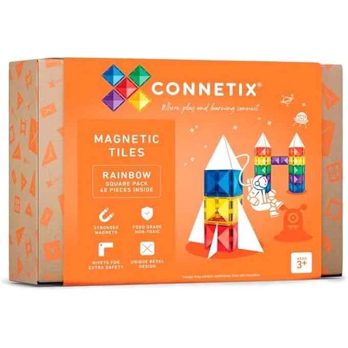 CONNETIX 40PCS COLORFUL PIPELINE BUILDING BLOCK, STEM LEARNING AND CREATIVE IMAGINATION INSPIRATIONAL EDUCATIONAL TILES TOY FOR KIDS - Image 1