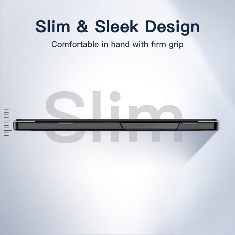 جي تيك حافظة لجهاز سامسونج جالاكسي تاب A9 مقاس 8.7 بوصة 2023، غطاء واقٍ رفيع شفاف قابل للطي بثلاث طيات، باللون الأسود - Image 3