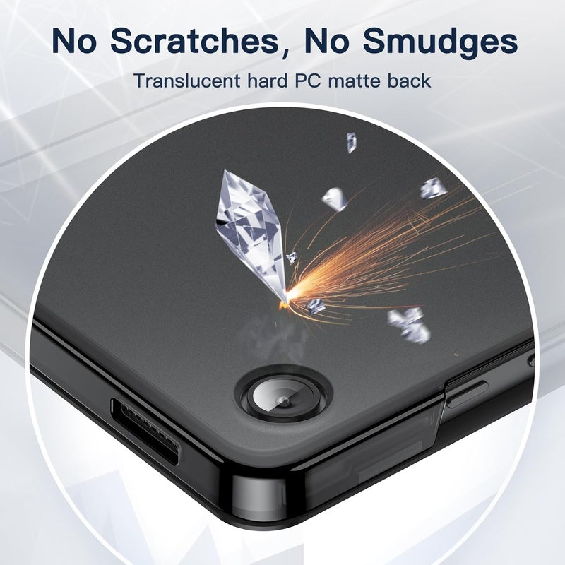 جي تيك حافظة لجهاز سامسونج جالاكسي تاب A9 مقاس 8.7 بوصة 2023، غطاء واقٍ رفيع شفاف قابل للطي بثلاث طيات، باللون الأسود - Image 4