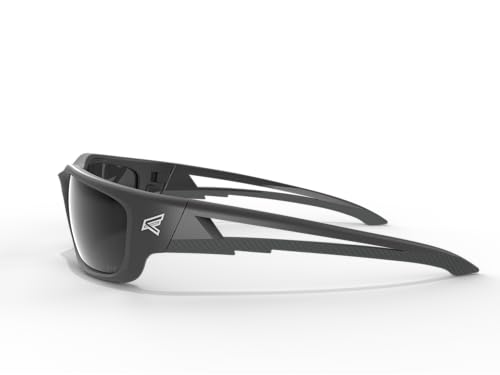 Edge نظارات EDGE TSK-XL216 Kazbek XL القطبية الواقية، مضادة للخدش، غير قابلة للانزلاق، UV 400، من الدرجة العسكرية، متوافقة مع ANSI/ISEA و MCEPS، تناسب واسع XL (إطار أسود، عدسة دخانية) - Image 3