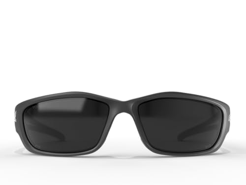 Edge نظارات EDGE TSK-XL216 Kazbek XL القطبية الواقية، مضادة للخدش، غير قابلة للانزلاق، UV 400، من الدرجة العسكرية، متوافقة مع ANSI/ISEA و MCEPS، تناسب واسع XL (إطار أسود، عدسة دخانية) - Image 2