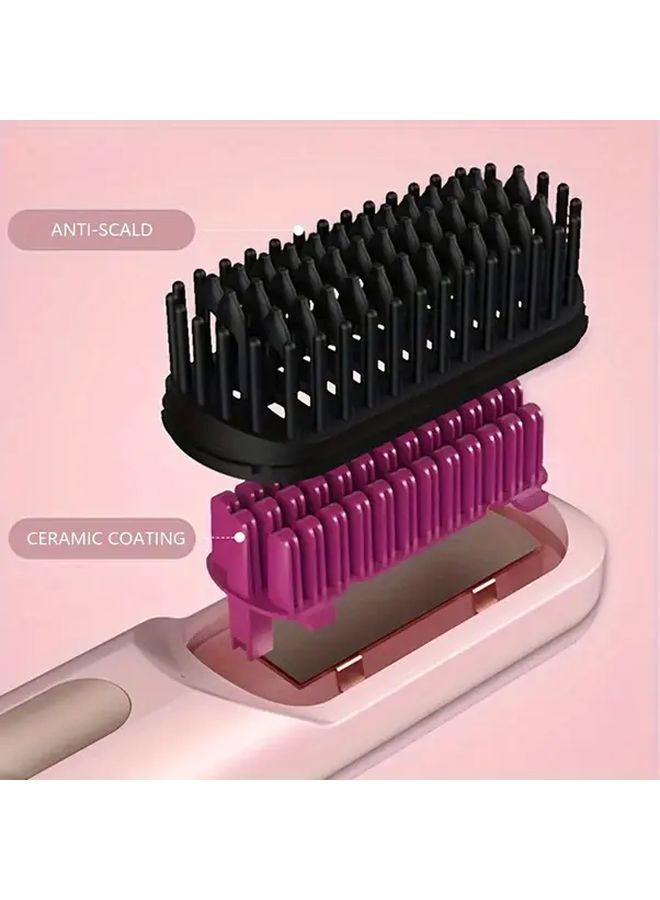 Grey Wireless Hair Straightener Comb Fast Heating Portable For All Hair Types - Image 5