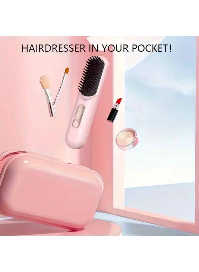 Grey Wireless Hair Straightener Comb Fast Heating Portable For All Hair Types - Image 2