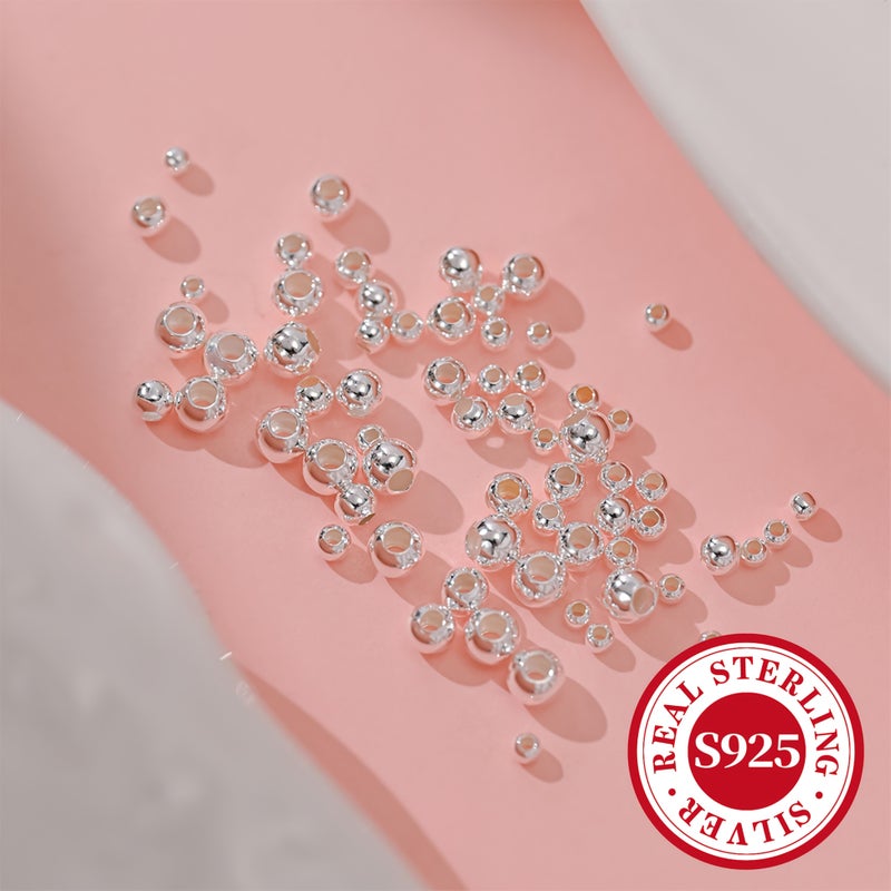 1 Bag S925 Sterling Silver Smooth Round Spacer Beads 3.5mm 13 15 Pieces Basic Minimalist Additions for Bracelet Necklace Making - Image 3