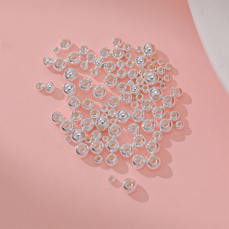 1 Bag S925 Sterling Silver Smooth Round Spacer Beads 3.5mm 13 15 Pieces Basic Minimalist Additions for Bracelet Necklace Making - Image 5