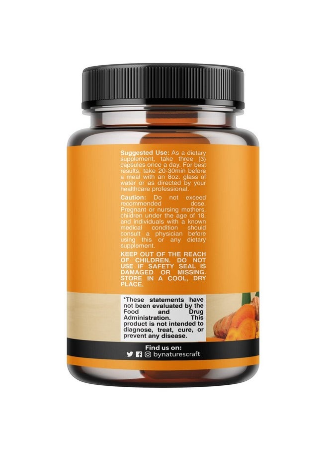 Natures Craft - Turmeric Curcumin With Black Pepper Extract Joint Health Turmeric Supplement With 95% Curcuminoids Daily Joint Support Supplement With Turmeric Curcumin With Bioperine For Enhanced Absorption - Image 1