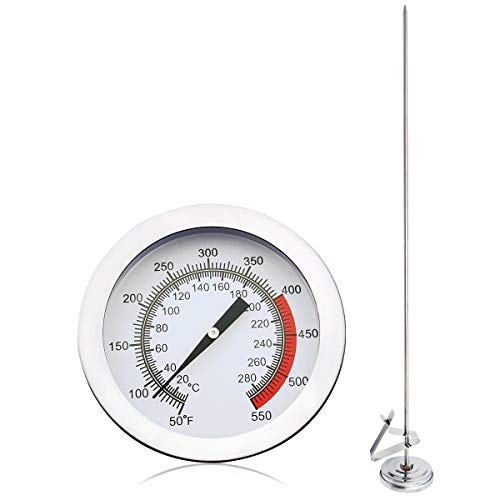 Efeng Deep Fryer/Candy/Turkey Thermometer with Clip&15 inch stem - Professional Kitchen Pot Fryer,Stainless Steel Fry Oil Thermometer for Frying,Candy and Meat Cooking - Image 1