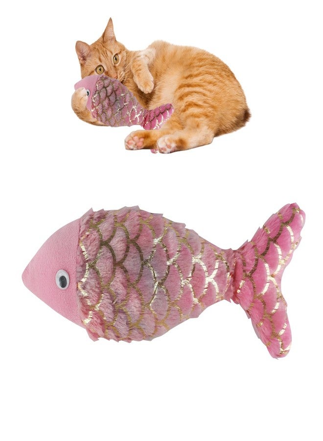 Andiker Cat Fish Toys, 10 Inches Plush Catnip Toys with Soft Rainbow Scales and Cotton Hugging, Biting and Chewing Interactive Cat Toys for Indoor Cats and Kitten (Colorful, L) - Image 1