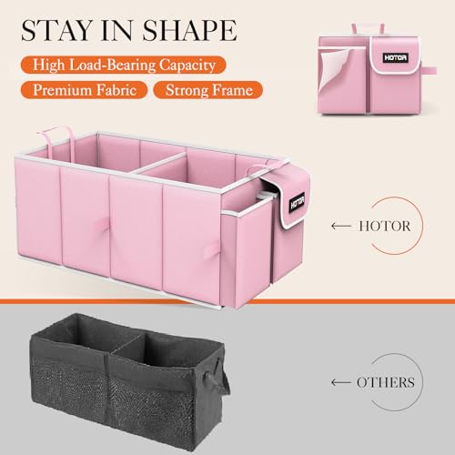 HOTOR Foldable Trunk Organizer for SUVs & Sedans, Pink, 2 Compartments, 21.3"12.6"10.6 - Image 3