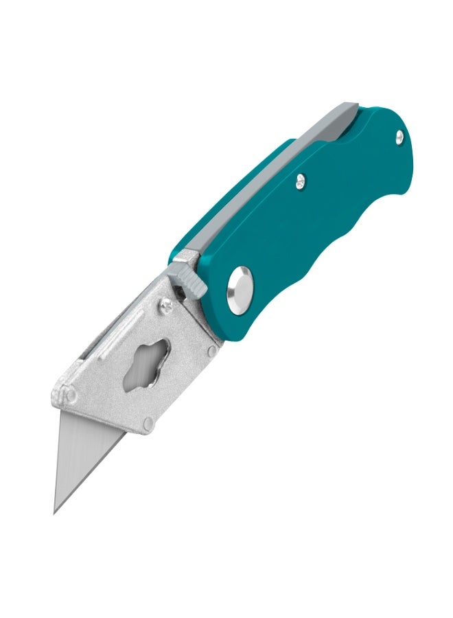 Folding Utility Knife with 5 Replaceable SK5 Steel Blades – Heavy Duty Box Cutter with Pocket Clip – Quick-Change Blade Mechanism & Safety Lock-Back Design – Portable Art Cutter for Wood, Leather & Cardboard - Image 1