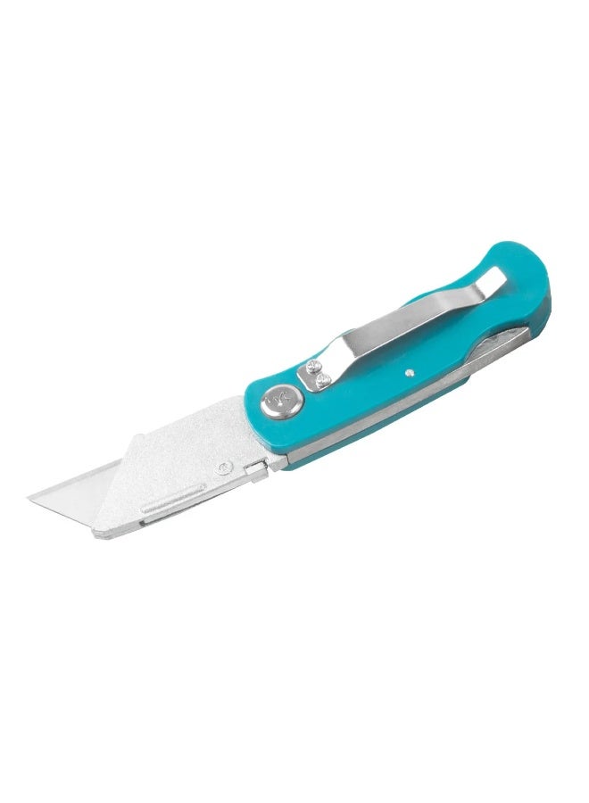 Folding Utility Knife with 5 Replaceable SK5 Steel Blades – Heavy Duty Box Cutter with Pocket Clip – Quick-Change Blade Mechanism & Safety Lock-Back Design – Portable Art Cutter for Wood, Leather & Cardboard - Image 2