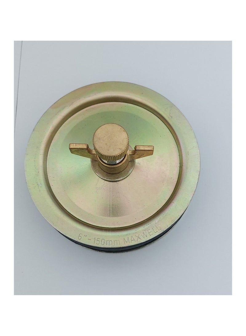 MAXWELL Drain Test Plug 6 Inch (150 Mmm) With Brass Cap And Brass Wing Nut - Image 2
