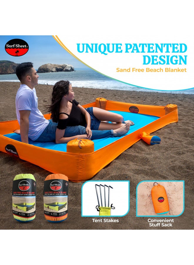 Surf Sheet Sandproof Beach Blanket - Oversize Large Outdoor Picnic Blanket for Beaches & Camping - Portable Family Beach Blanket Waterproof Sandproof for Parks, Travel, Vacation Essentials (Yellow) - Image 1