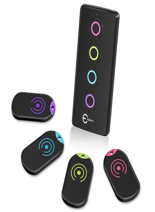 Esky Ultra Slim Key Finder, Remote Finders Locator with 85dB Sound and 4 Receivers, Wallet Tracker and Item Locators Beeper Tags for Finding Key, TV Remote, Wallet, Pets and Phone, Batteries Included - Image 1