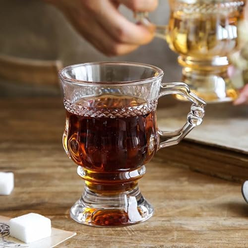 VILON Italian Premium Glass Tea Cup Set | Coffee Mugs with Handle Transparent Drinking Cup for Milk, Cappuccino, Hot Chocolate & Cold Beverages | 150ml| Set of 6 (TEAMUG 150ML 6) - Image 5