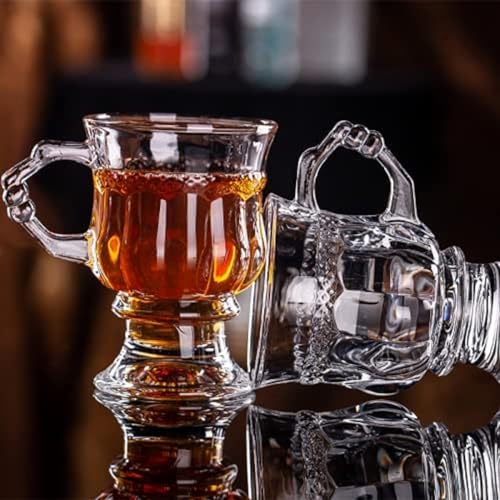 VILON Italian Premium Glass Tea Cup Set | Coffee Mugs with Handle Transparent Drinking Cup for Milk, Cappuccino, Hot Chocolate & Cold Beverages | 150ml| Set of 6 (TEAMUG 150ML 6) - Image 2